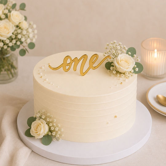 Acrylic Cake Topper One Gold Model 10 Cm Lumea