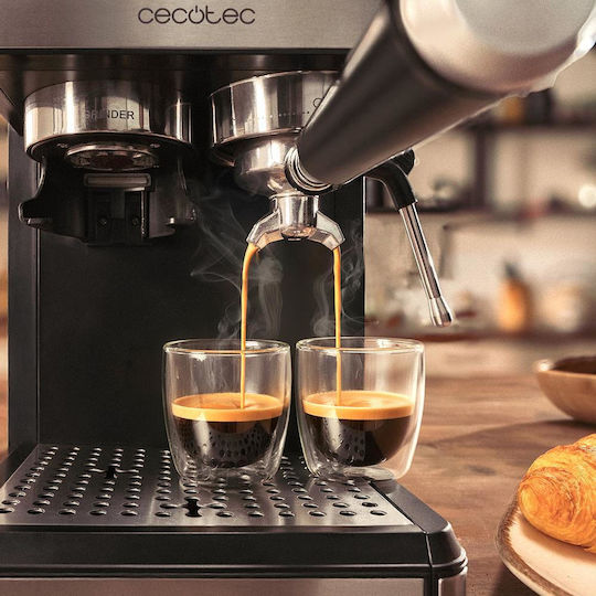 Cecotec Power Espresso 20 Grind Automatic Espresso Machine 1350W 20bar Pressure with Grinding Mill Black 120168