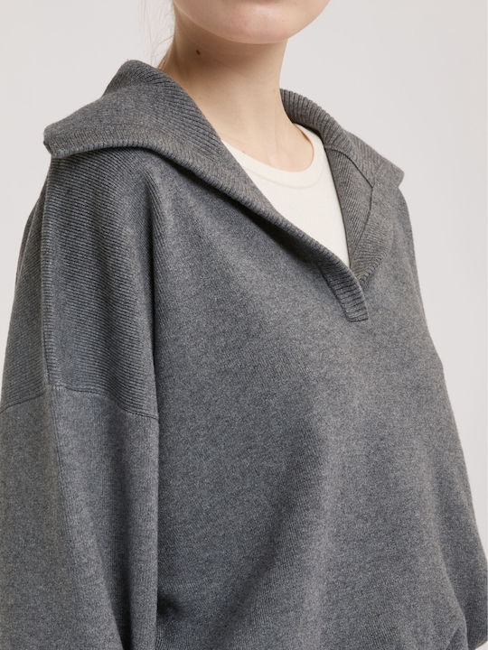 Γυναικείο Crop Πουλόβερ Grey