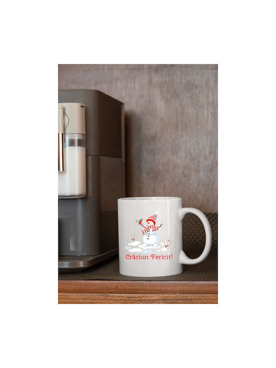 Cană Ceramică Albă 330ml Pentru Masa De Crăciun Cu Personalizare