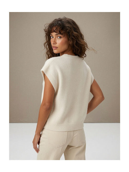 Women's Sleeveless Beige Sweater Y26626-Beige