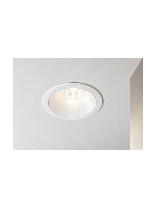Fan Europe Quantum Spot Rotund Metalic Îngropat cu LED Încorporat și Lumină Alb Cald Alb 30x30cm