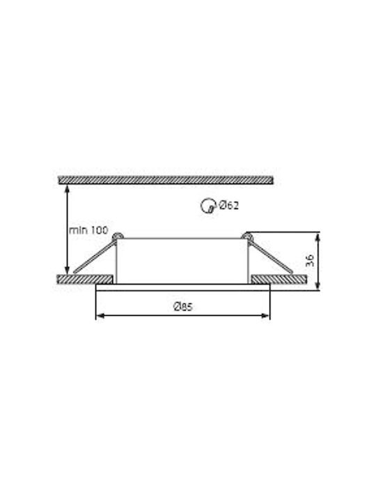 Kanlux Μεταλλικό Πλαίσιο για Σποτ GU10 Ασημί 8.5x8.5εκ. 1τμχ
