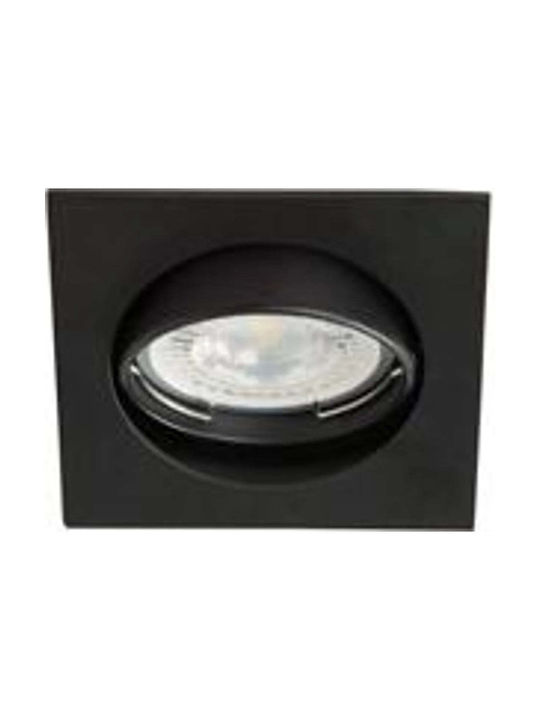 Kanlux Pătrat Metalic Cadru pentru Spoturi GX5.3 Negru 8.1x8.1cm. 1buc
