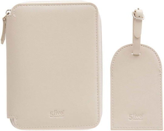 Passport Case & Luggage Tag Set 2 Pcs F-v Mellia 213602 Beige