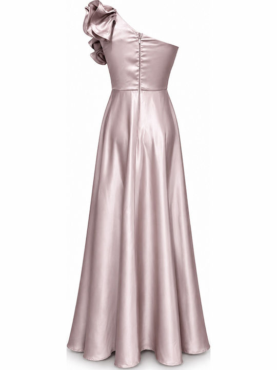 Maxi Βραδινό Φόρεμα Σατέν Dusty Pink