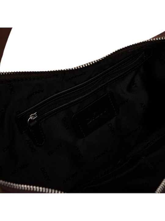 Women's Suede Hobo Bag with Fringes Chocolate