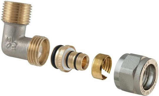 Tdm Brass Double Detachable Pipe Elbow 1475e 20x1/2 W