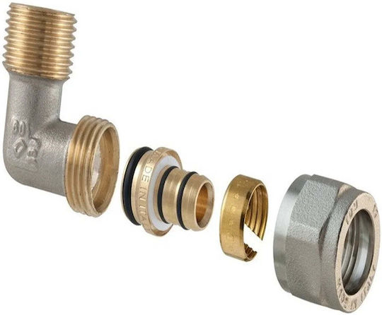 Tdm Brass Двойна Отделяща Се Ъглова Фитинг 1475e 20x3/4 W
