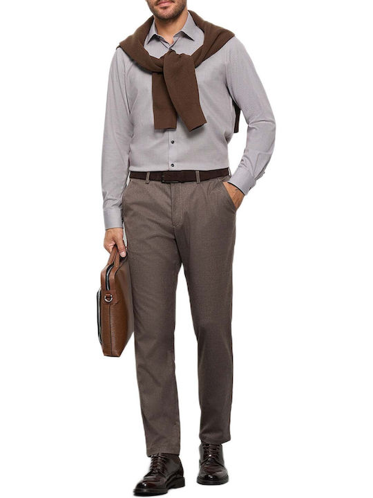 Long Sleeve Shirt Narrow Fit Burgundy