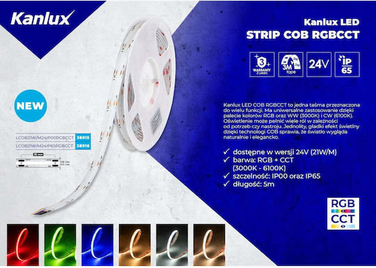 Kanlux LED Strip 12V Natural White Light 12m COB Type