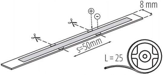 Kanlux LED Strip 24V Warm White Light 25m COB Type With Power Supply