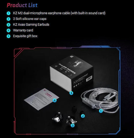 KZ Ακουστικά Ψείρες In Ear Axas Ασημί