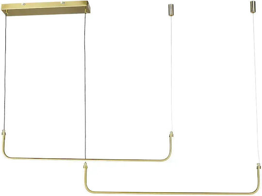Atman Gold LED Pendant Light with Adjustable White Light Rail 120x120 cm