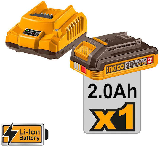 Ingco CAGLI207625E Winkelschleifer Mini 76mm Batterie Bürstenlos 1x2Ah