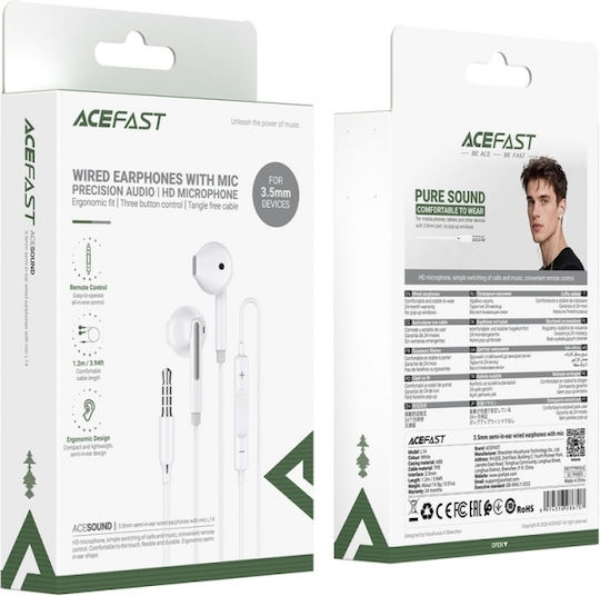 L14 Earbuds Handsfree Ακουστικά με Βύσμα 3.5mm Λευκό