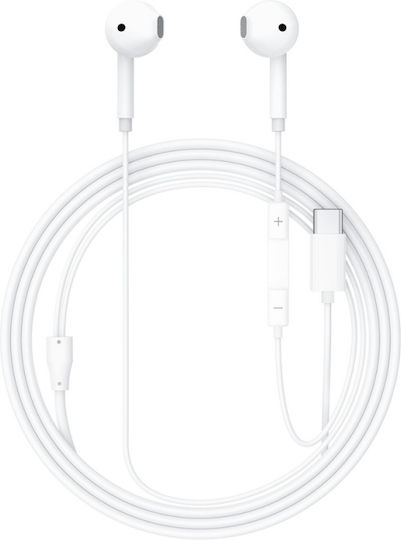 Earbuds Handsfree Ακουστικά με Βύσμα USB-C Λευκό