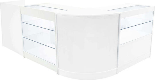 Set Mobilier Recepție Vega Led Shop Counter K900 C900 Tb60 & Cm60 Alb