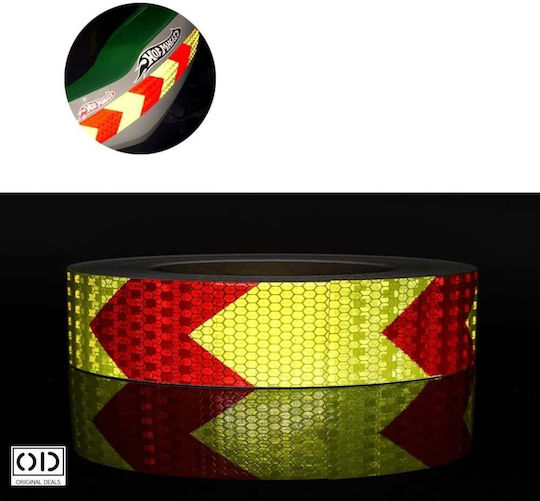 Reflective Adhesive Tape Cars Trucks Trailers Objects Red Yellow Pvc Size 5 Cm X 25 Meters Original Deals