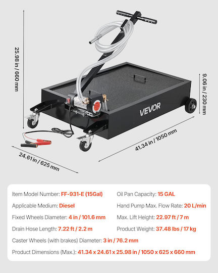 Vevor Oil Collection Pan with Capacity 56.8 Liters