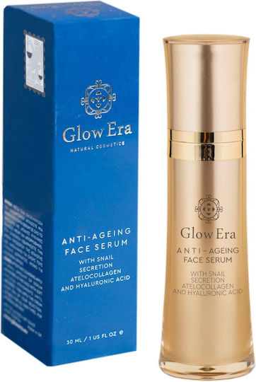 Glow Era Serum Anti-Îmbătrânire pentru Față cu Secreție de Melc și Acid Hialuronic pentru Strălucire și Tonifiere 30ml