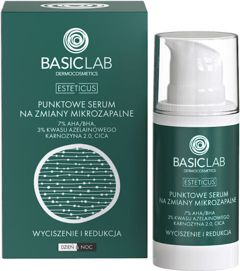 Basiclab Esteticus Spot Serum Mikro-entzündliche Läsionen 7% Aha Bha 3% Azelainsäure Beruhigend Reduzierend 15ml