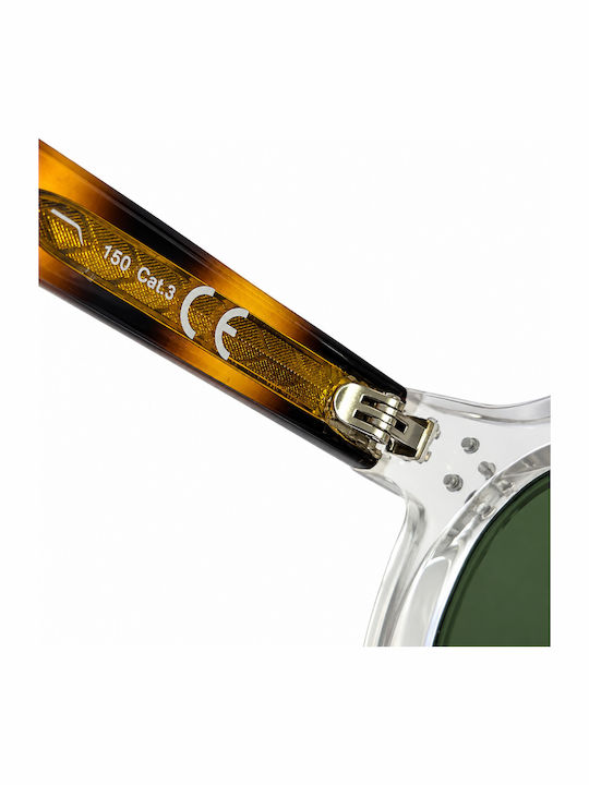 Ghetto Ochelari De Soare Unisex Cu Ramă Din Plastic Transparent / Verde Închis
