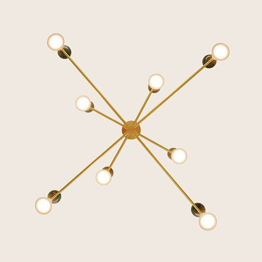 Zambelis Lights Goldene LED-Pendelleuchte 112x140x80 cm