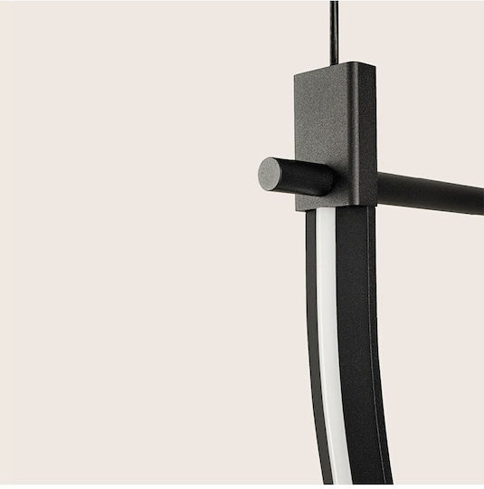 Zambelis Lights Hanging Ceiling Light Black LED with Warm White Light 125x90cm