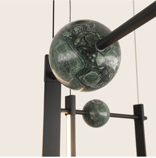 Zambelis Lights Hanging Ceiling Light Black LED with Warm White Light 125x90cm
