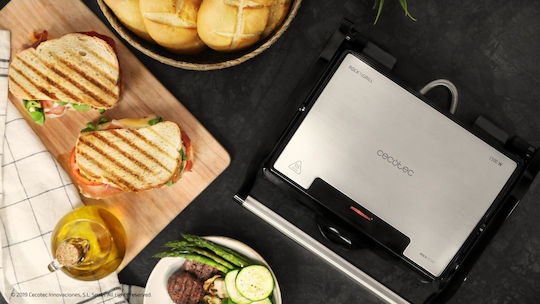 Cecotec Rock'nGrill Rapid Τοστιέρα με Αντικολλητικές Αποσπώμενες Πλάκες για 2 Τοστ 1500W Inox
