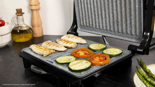 Cecotec Rock'nGrill Rapid Τοστιέρα με Αντικολλητικές Αποσπώμενες Πλάκες για 2 Τοστ 1500W Inox