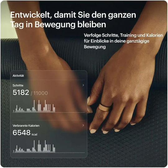 Ultrahuman Air Smart Ring 24.9mm Waterproof with Heart Beat Monitor Bionic Gold