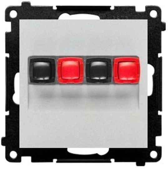 Simon 55 Priză Difuzor Modul Dublu Secțiune Cablu Intrare Ieșire 2,5 Mm2 Aluminiu Mat Tgl2.01/143