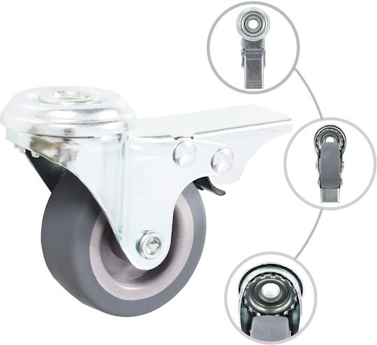 vidaXL 277884 Drehende Räder aus Gummi mit Bremse 24 Stück