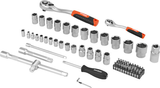 Kraft & Dele Ratschen- und Steckschlüssel-Set 1/4" & 1/2" & 3/8" 10 Stück