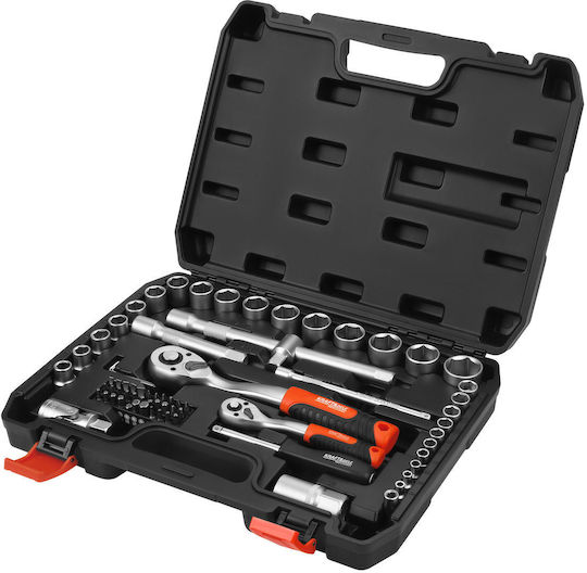 Kraft & Dele Ratschen- und Steckschlüssel-Set 1/4" & 1/2" & 3/8" 10 Stück