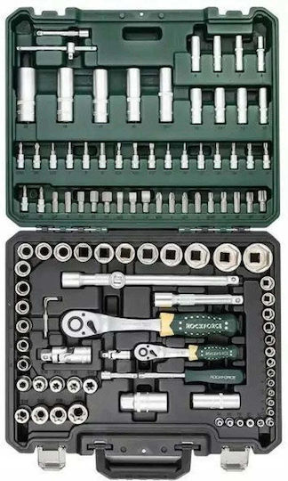 Комплект гнезда Rockforce 108 части 1/4" 1/2"