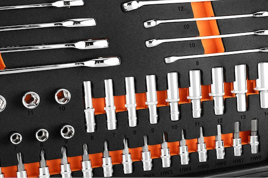 Neo Tools Clichet cu Chei Tubulare 1\2" & 1\4" 95 Bucăți