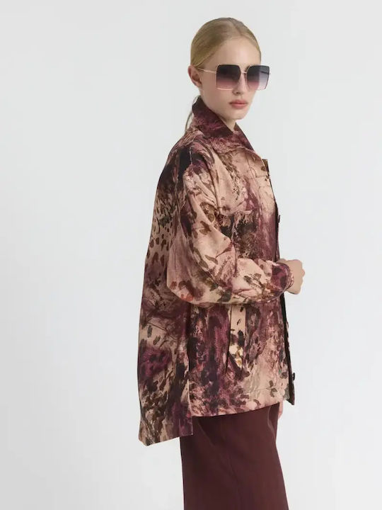 Long Women's Jean Jacket Wine