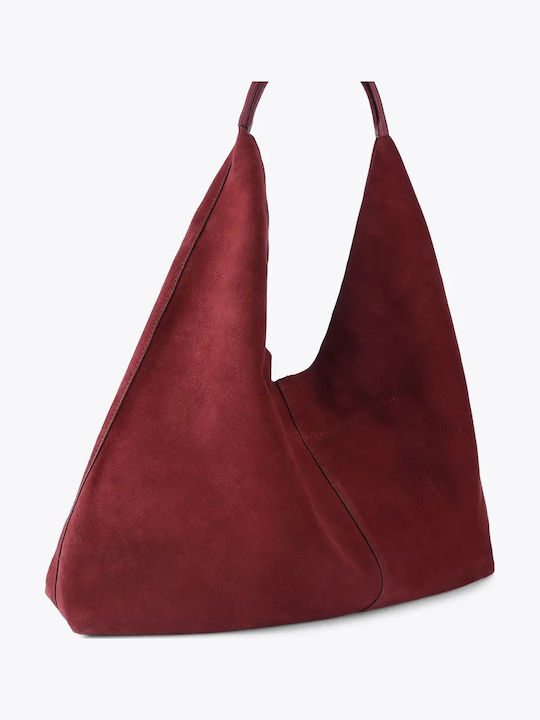Chelsea Geantă Hobo Dama Suede Burgundy