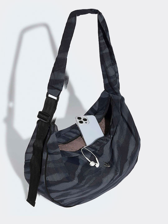 Moonbag Damen Schultertasche Grau