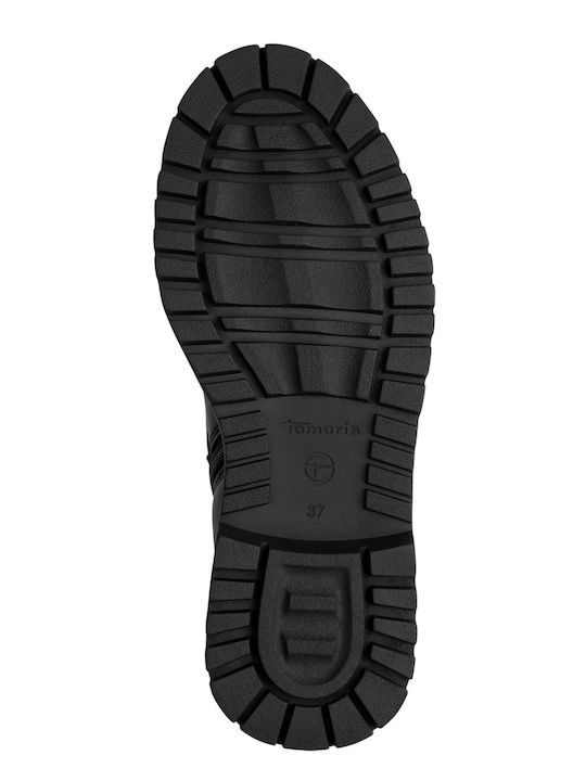 Schwarze Damen-Leder-Kampfstiefel