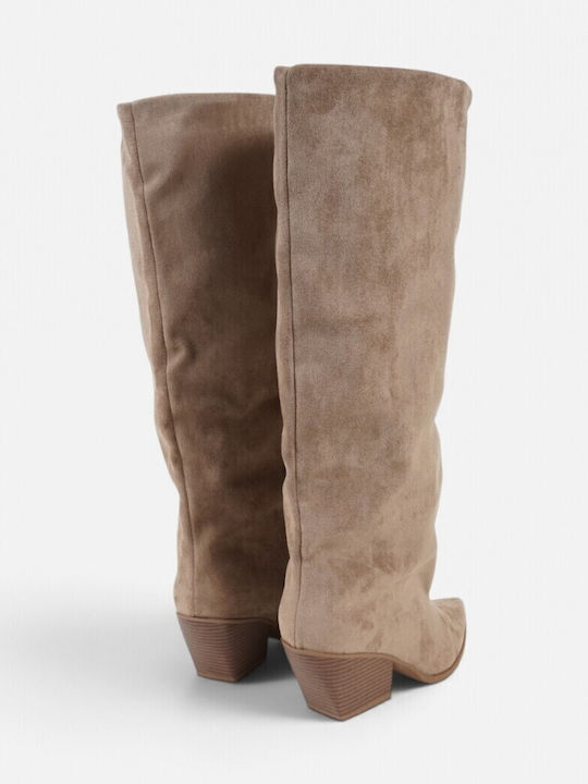 Suede Women's Cowboy Brown Boots