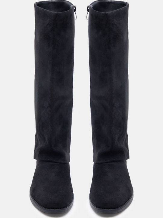 Wildleder Damenstiefel Schwarz