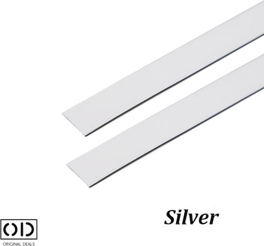 Bandă Adezivă Decorativă Autoadezivă pentru Pereți Mobilier Nichel Oțel Inoxidabil Rezistentă la Apă și Intemperii Interior Exterior 5 M X 1 Cm Grosime 0,4 Mm Crom Argintiu Original Deals