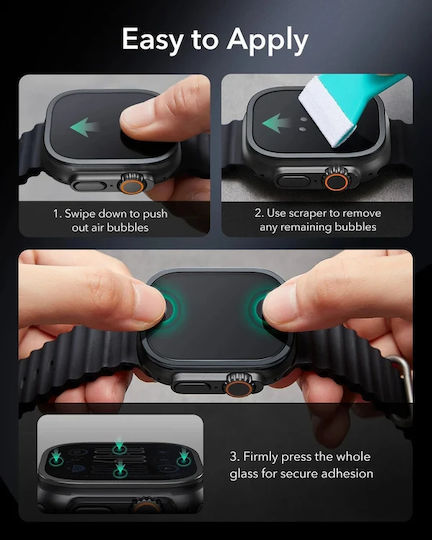 ESR Armorite Pro Screen Protector pentru Apple Watch Ultra 49mm 2 bucăți 1Y03300102