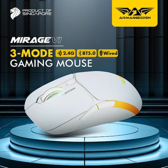 Armaggeddon Mirage-vi Mouse de Gaming Wireless RGB 10000 DPI Alb