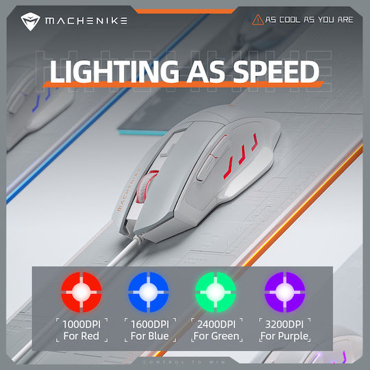 M3 Gaming Maus 3200 DPI Weiß