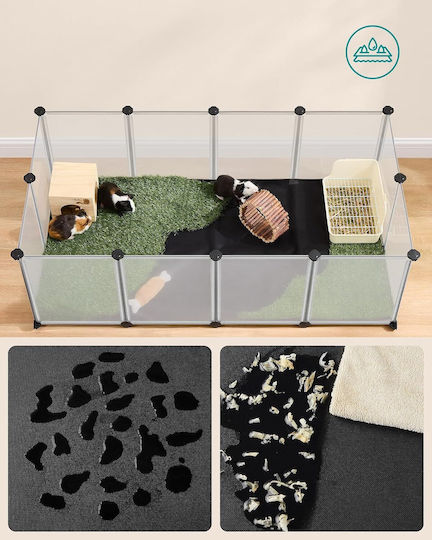 Songmics Parc Pliabil din Plastic pentru Câini 145x73x57cm Transparent
